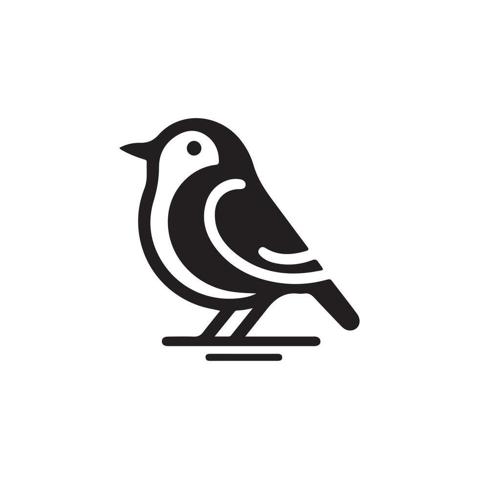 creative single bird icon design on a white background vector