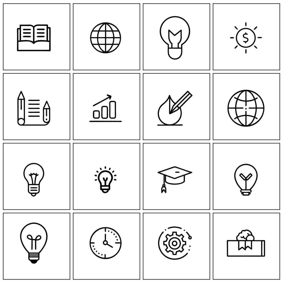 Creative education icons set on a white background vector