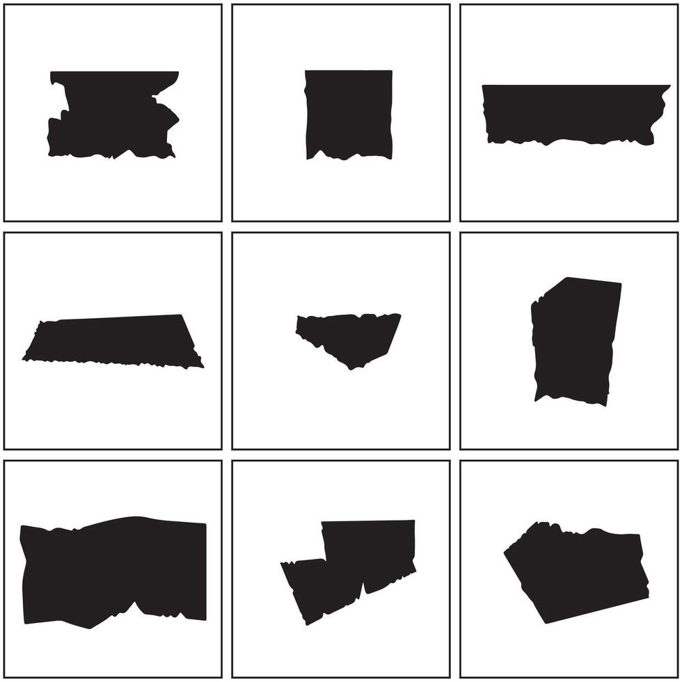 a collection of different shapes of the state of new jersey vector