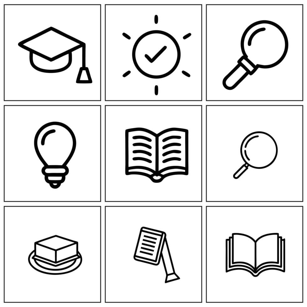 Unique education icons set design vector