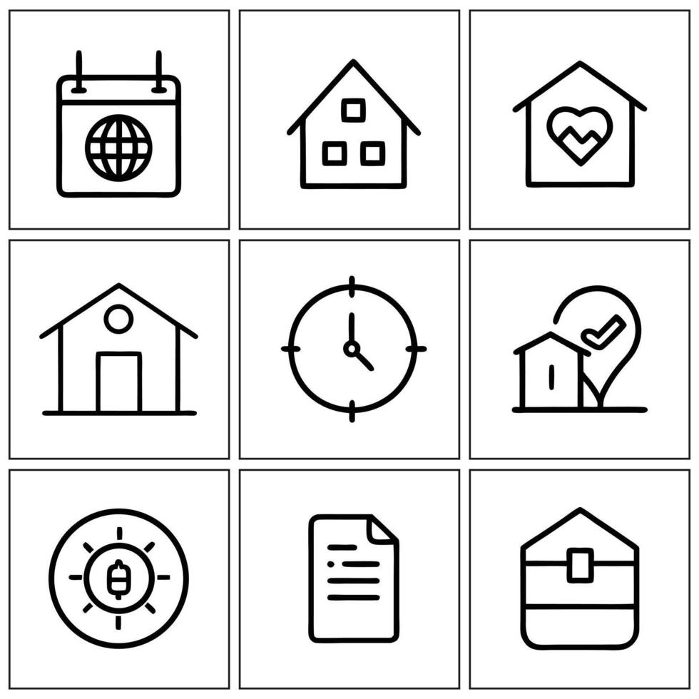home and home related icons set design on a white background vector