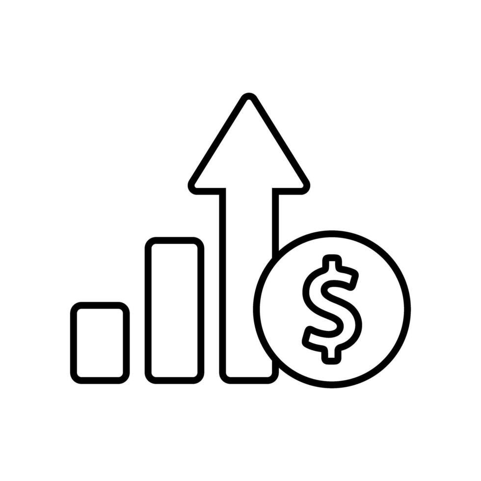 Chart icon. Flat style black icon on white. illustration. vector