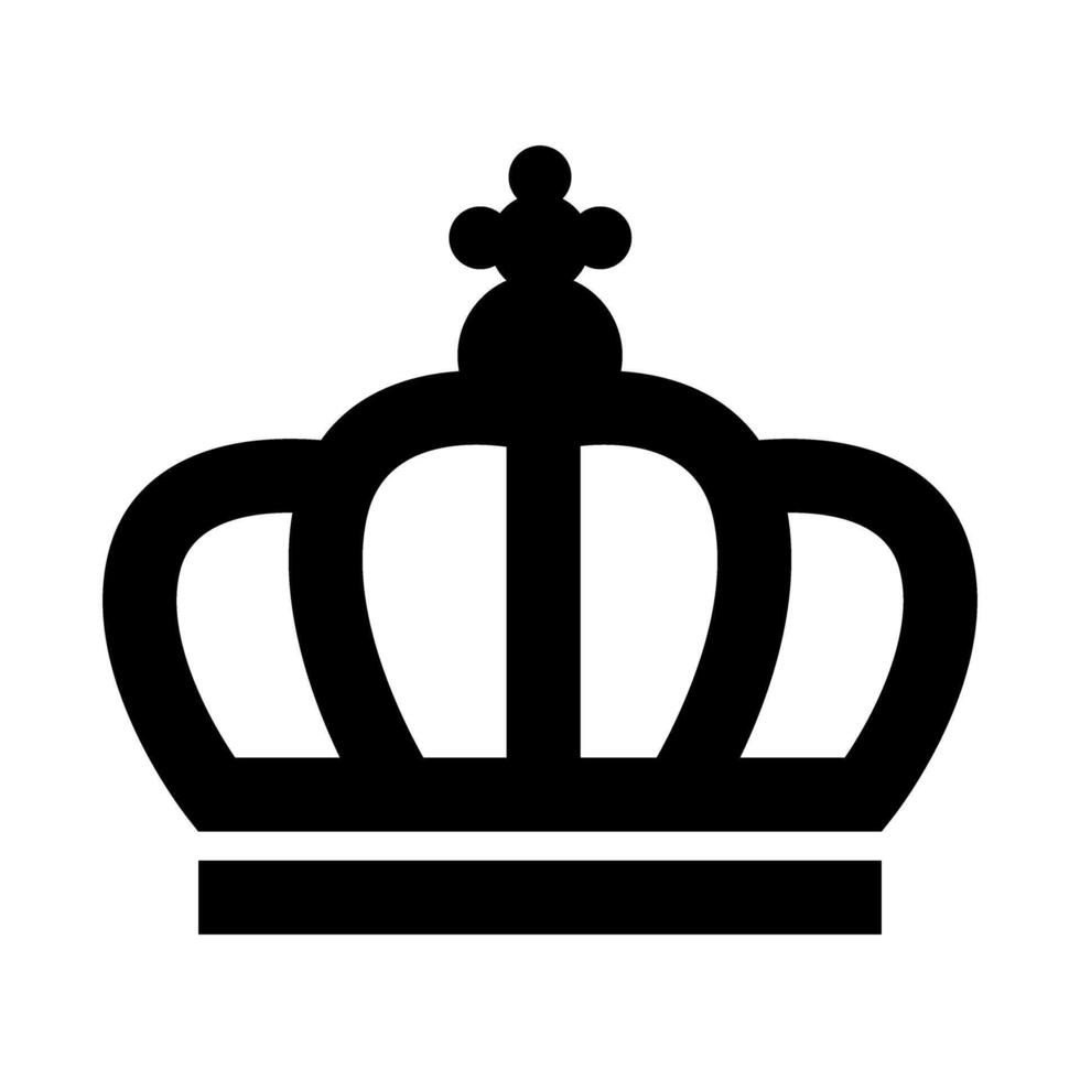Crown Icon . Flat Black Icon Isolated on White Background. vector