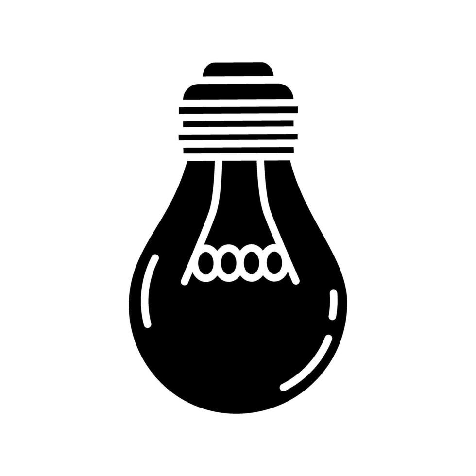 bulb light energy isolated icon illustration graphic design in black and white vector