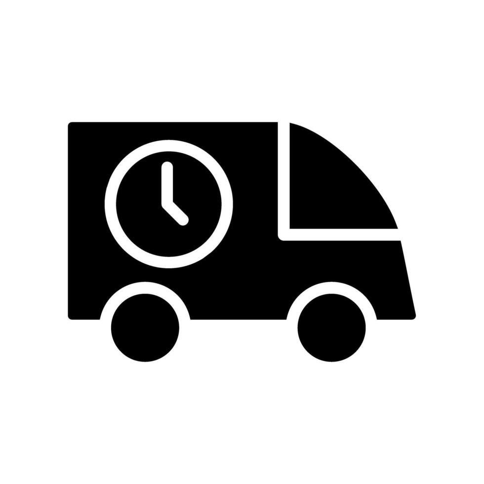 Time delivery icon, concept illustration, glyph symbol, flat sign. vector