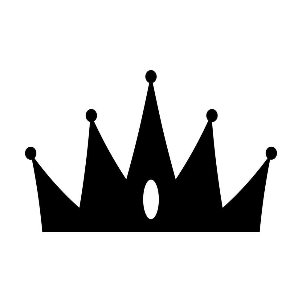 Crown Icon or sign. Flat style black on white. illustration. vector
