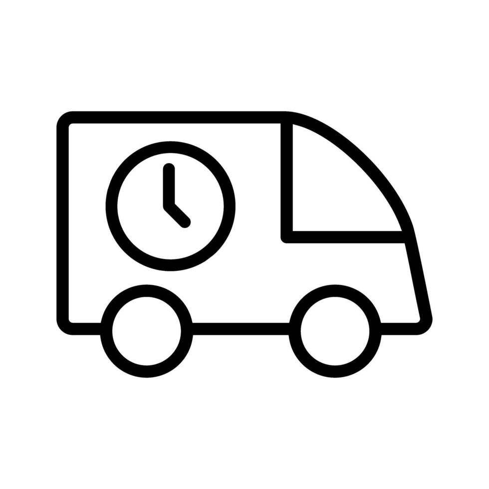 delivery van icon . A thin line sign. Isolated contour symbol illustration vector