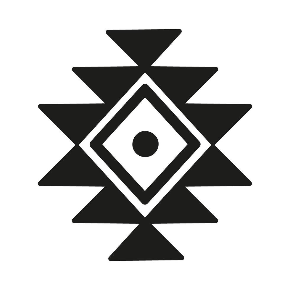 Aztec pattern icon. Black illustration isolated on white background. vector