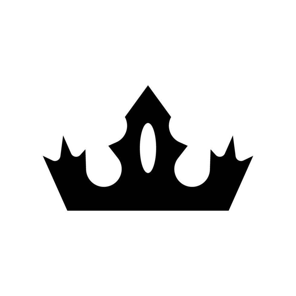 Crown icon or sign. Flat illustration. Simple black symbol on white background. vector