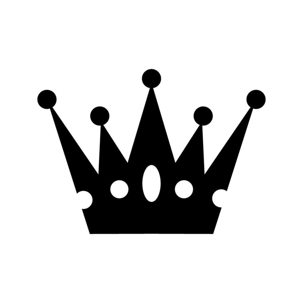 Crown icon. Black symbol on white background. Flat style design. vector