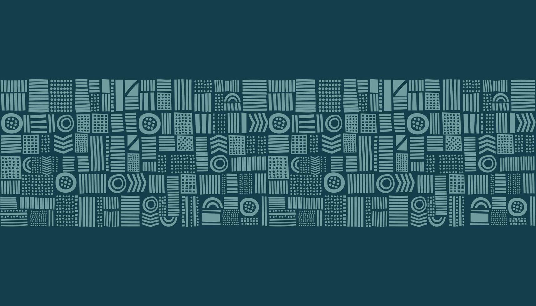 Abstract seamless gorizontal geometric pattern. African ethnic dark background. vector