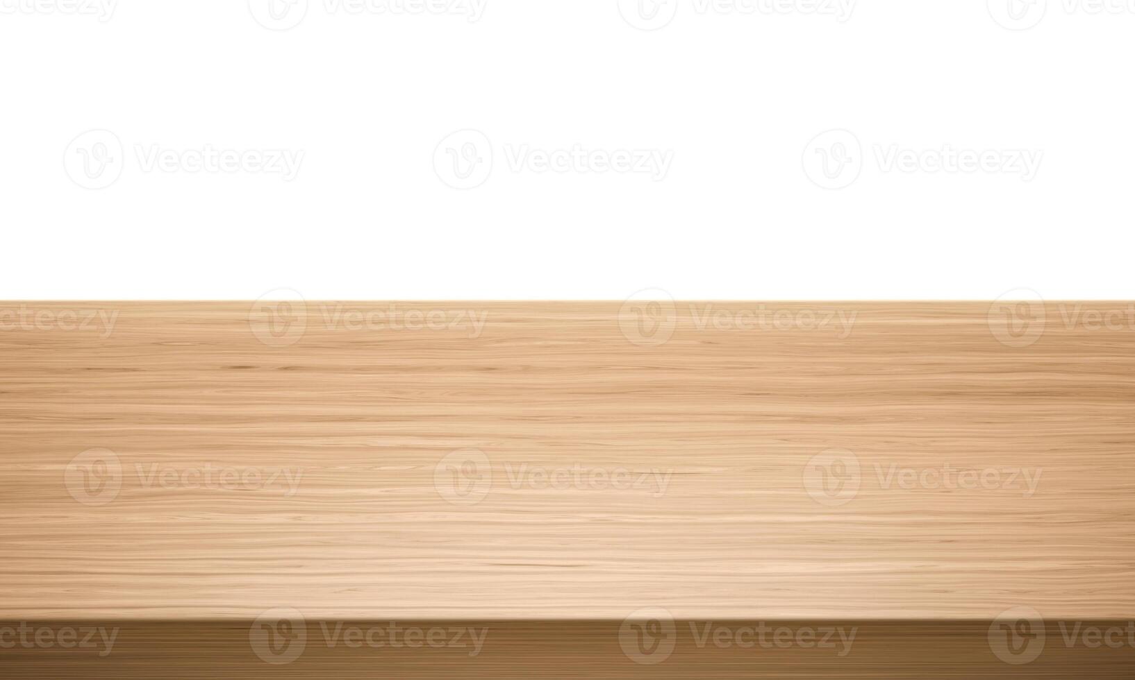 View of wood or wooden table top corner Isolated on white background photo