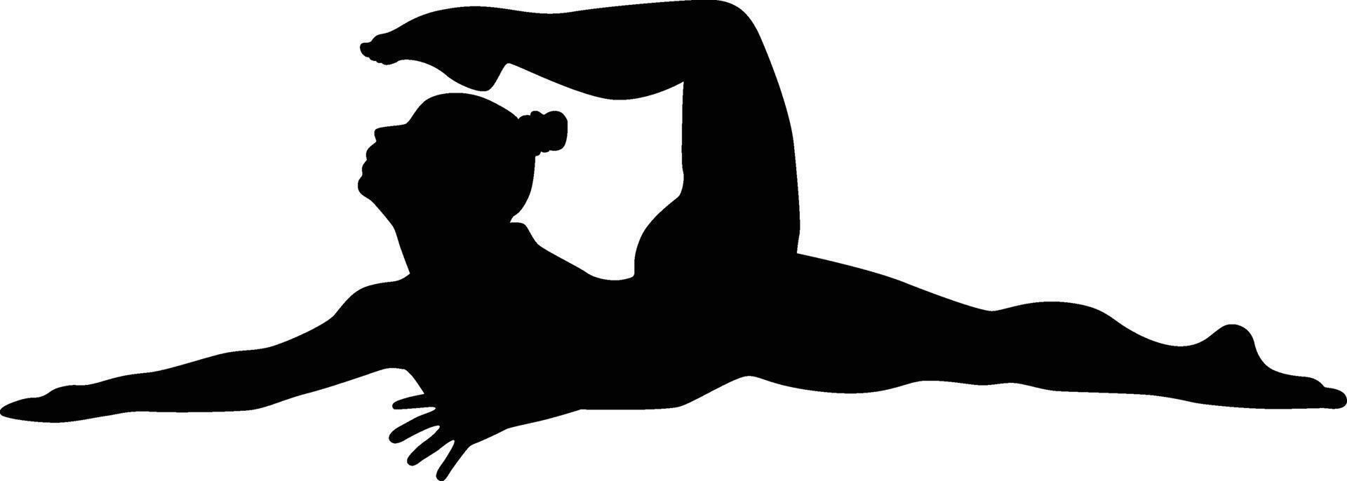 Women posing gymnastic silhouette vector