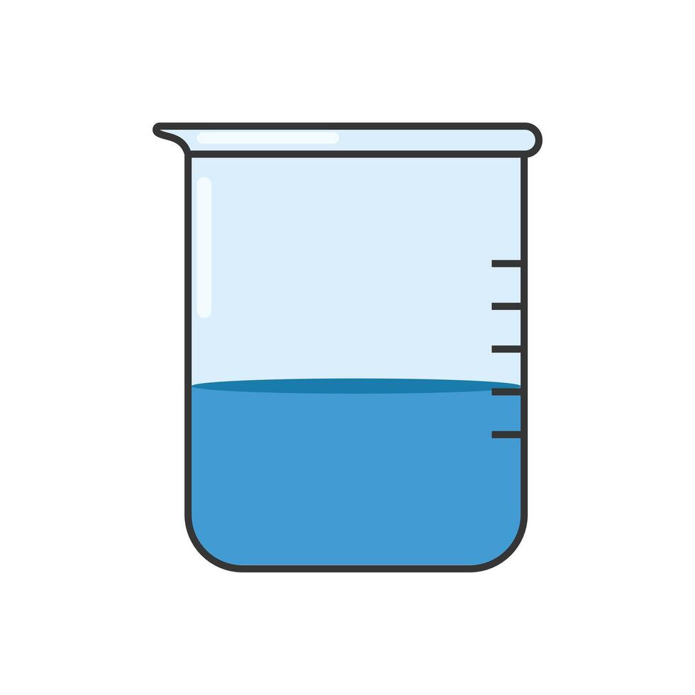 Beaker illustration. Lab utensil illustration isolated on white vector