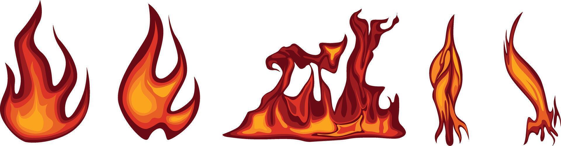 Cartoon flame detailed illustration vector