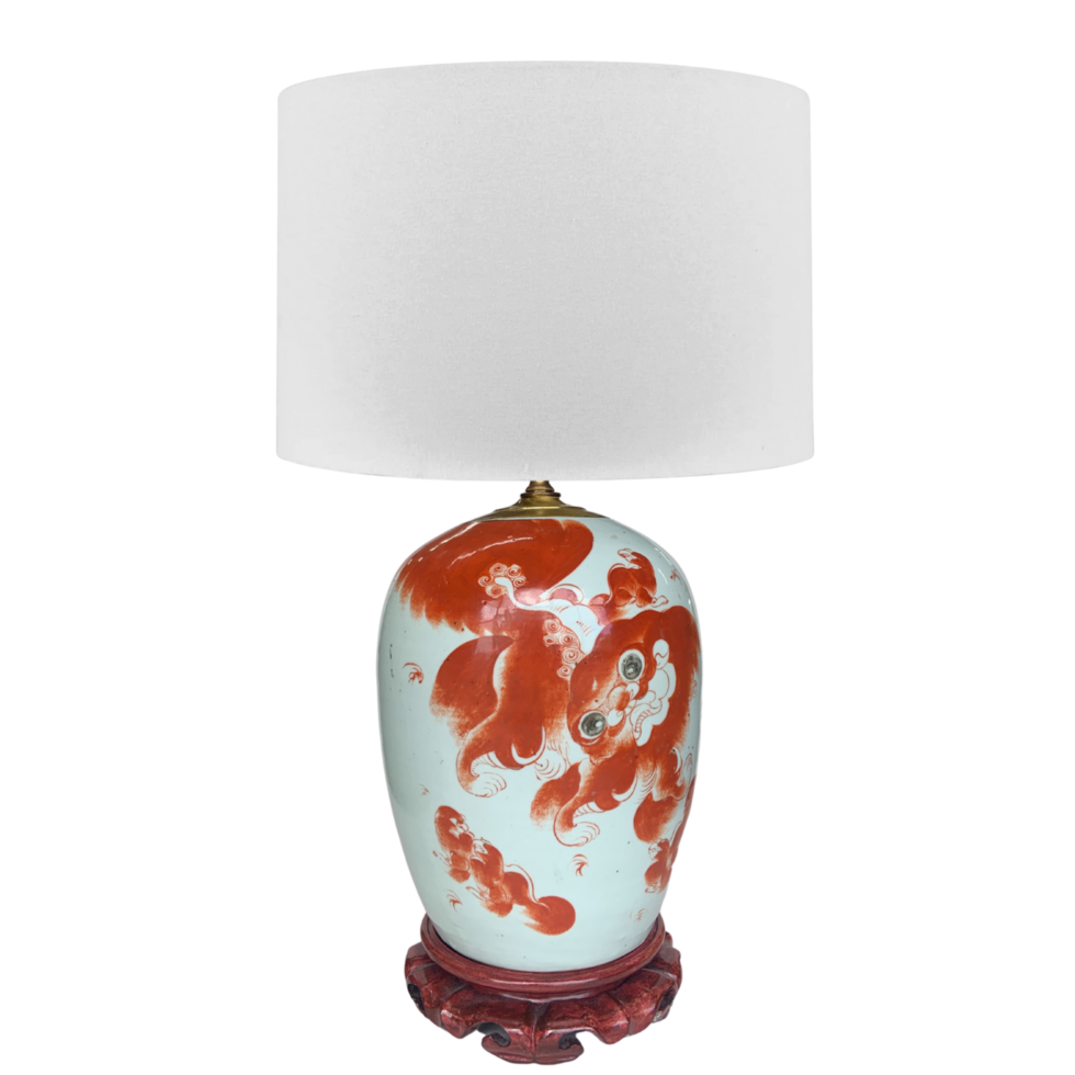 Vintage Orange Ceramic Lamp png