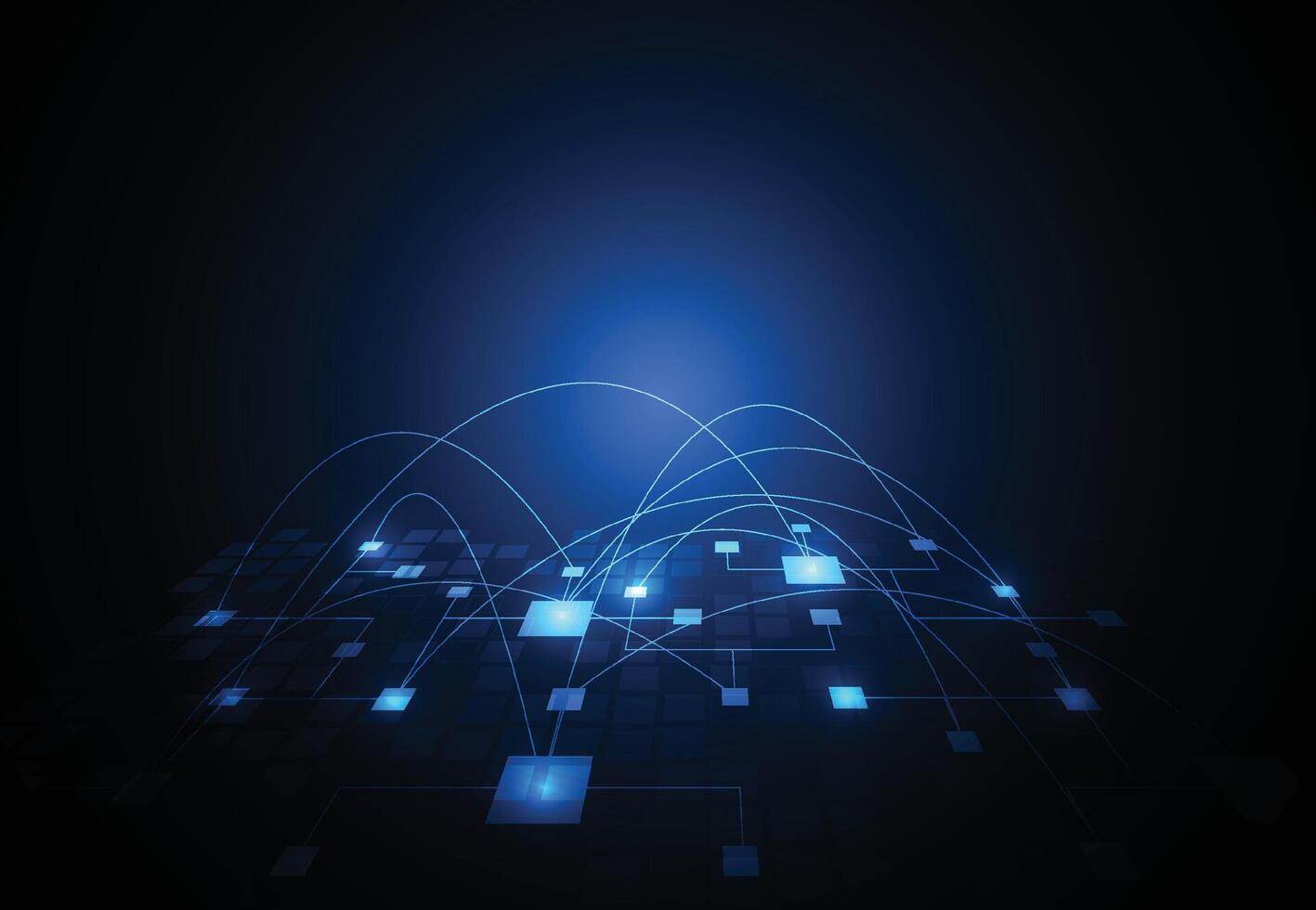 Blockchain digital technology design concept. Decentralized network. Big data design. illustration vector