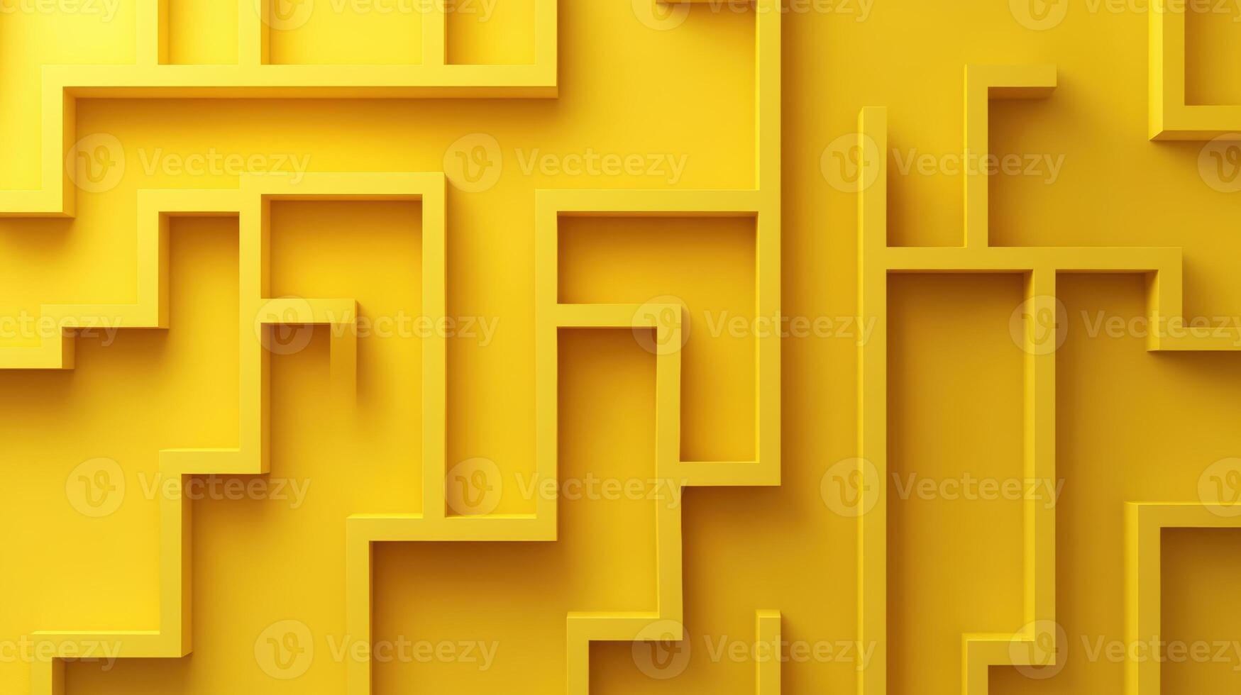 Vibrant yellow geometric maze background with 3d cubic patterns creating a modern and abstract design ideal for dynamic visual projects. Deadline approaching photo