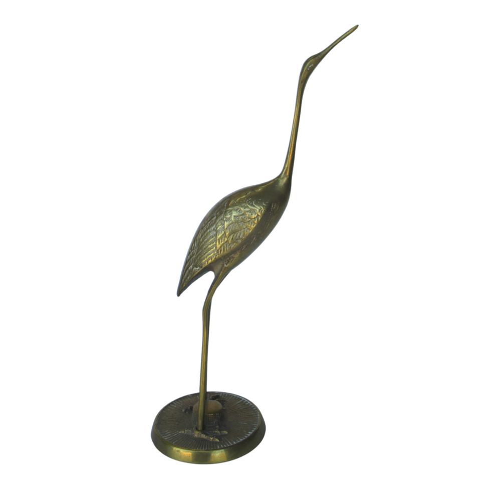 Brass Crane Facing Right png