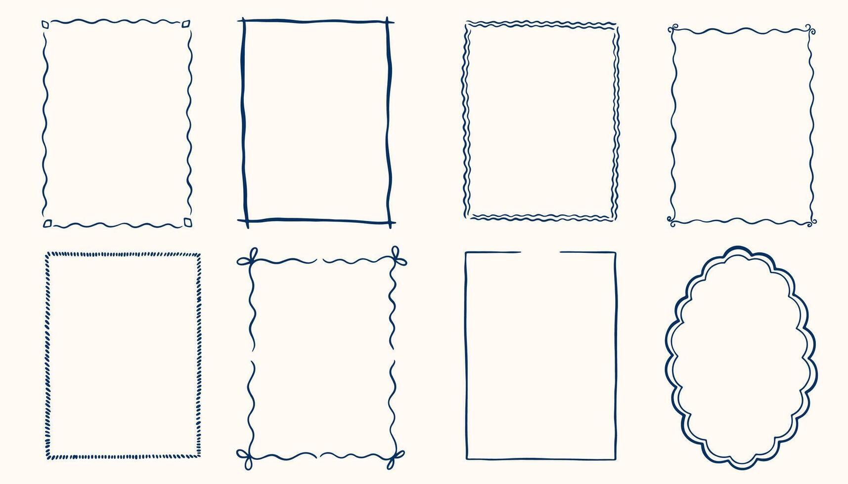 Hand drawn ink vintage frames in marine sea coastal style. Stamp or letter mark frames for greeting cards, wedding, birthday party, invitations. Minimalist coquette borders., Sketch art line vector