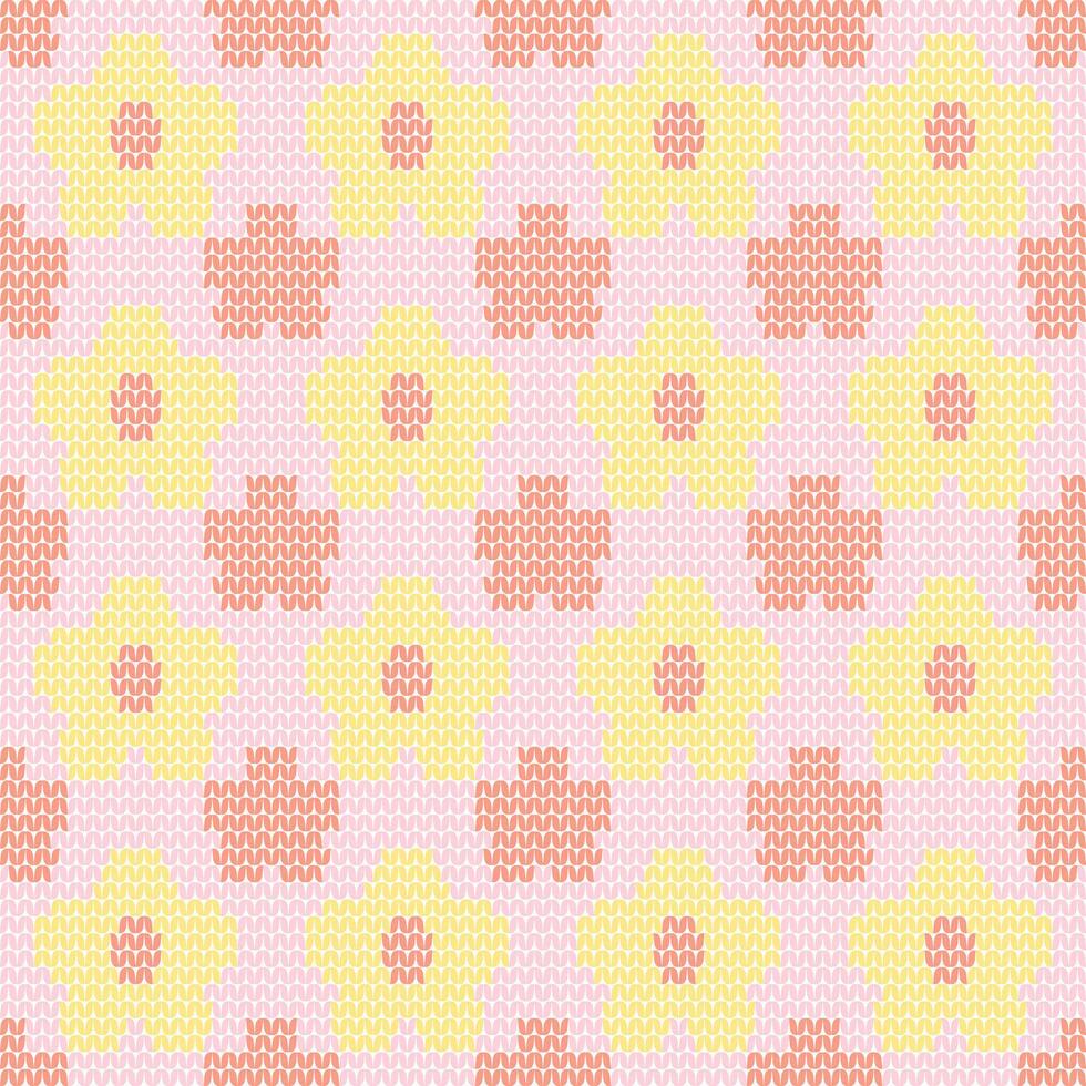 Flower Knitted fabric seamless pattern vector