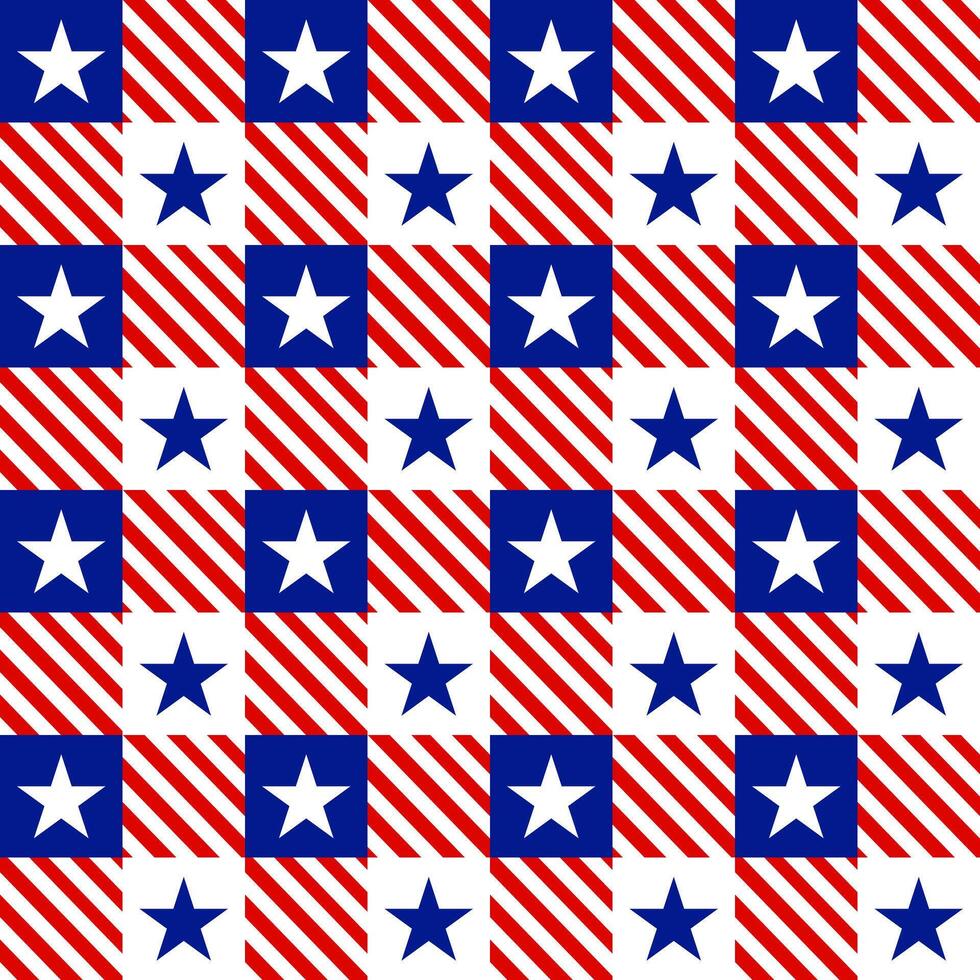 Stars Fourth of July seamless pattern background and fabric vector