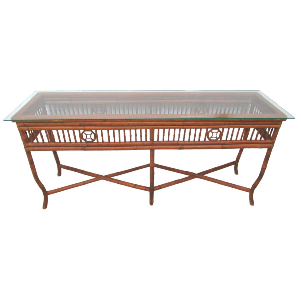 Bamboo Console Glass Top png
