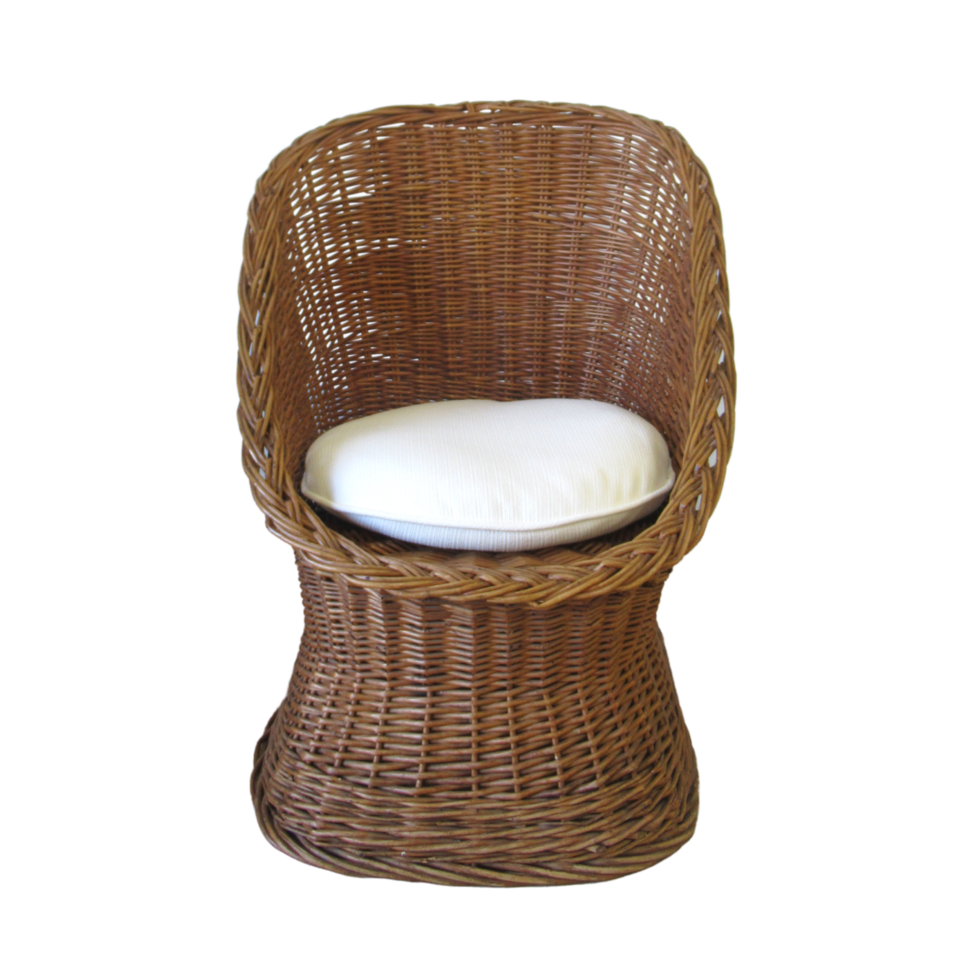 Wicker Chair White Cushion png