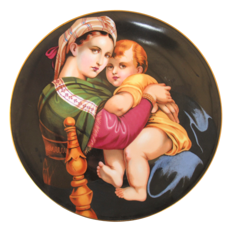Madonna Woman and Child Plate png