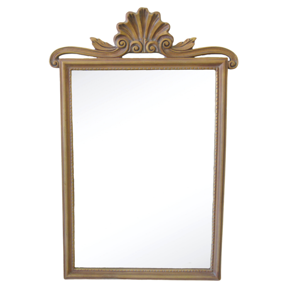 Vintage Mirror With Shell Motif png