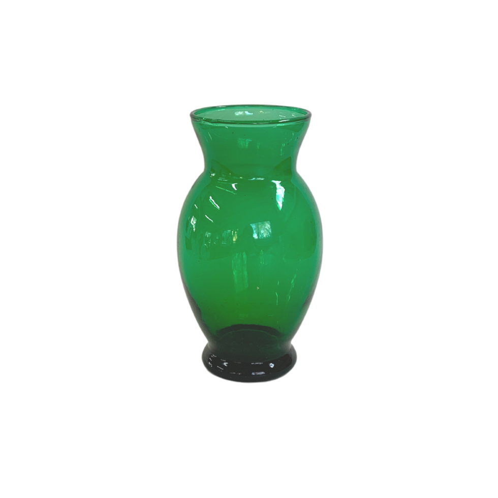 Green Glass Small Flare Vase png