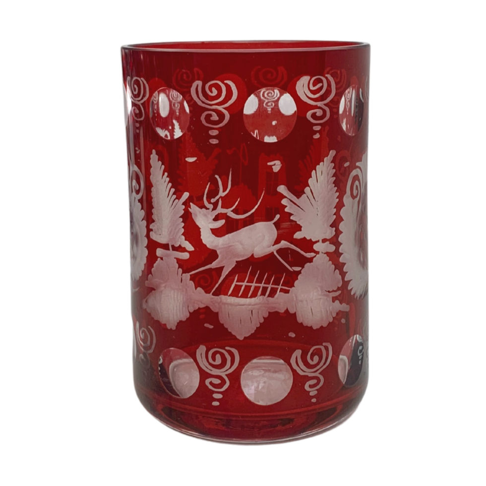 Red Glass Pitcher Cup png