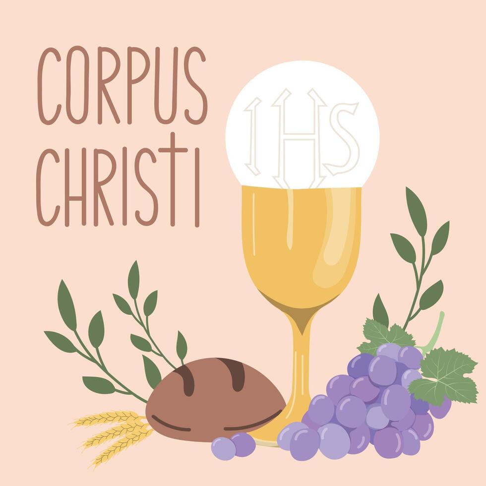 Corpus Christi greeting card vector