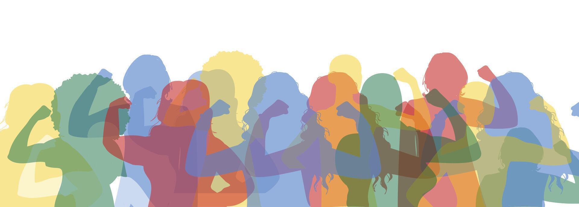 Silhouettes of strong womens vector