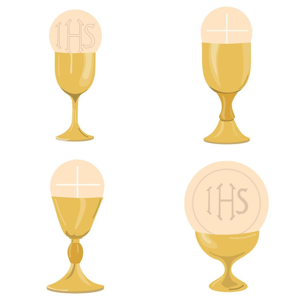 holy communion chalice collection vector
