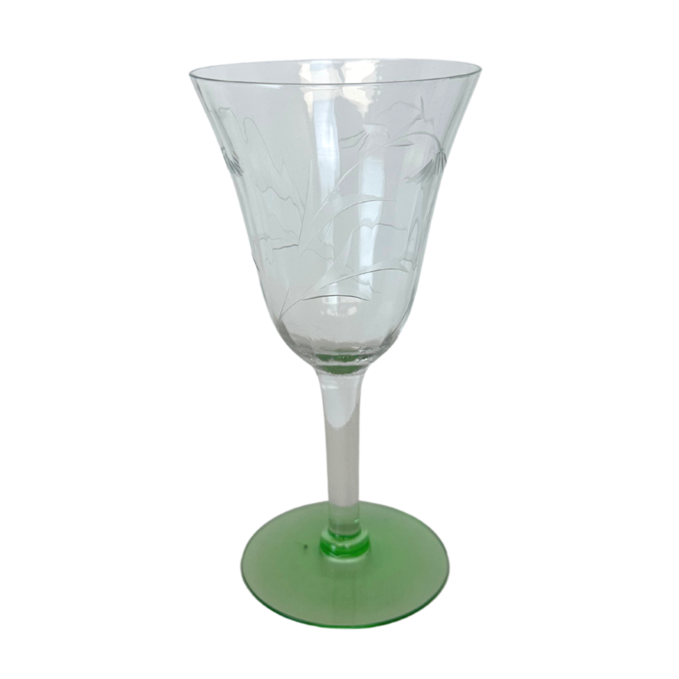 Etched Green Footed Glass png