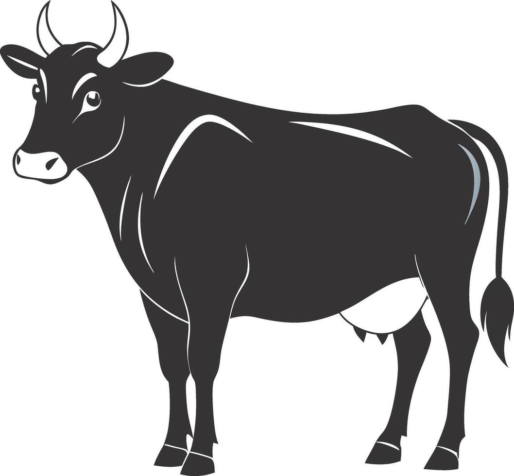 Vintage Monochrome Cow Emblem vector
