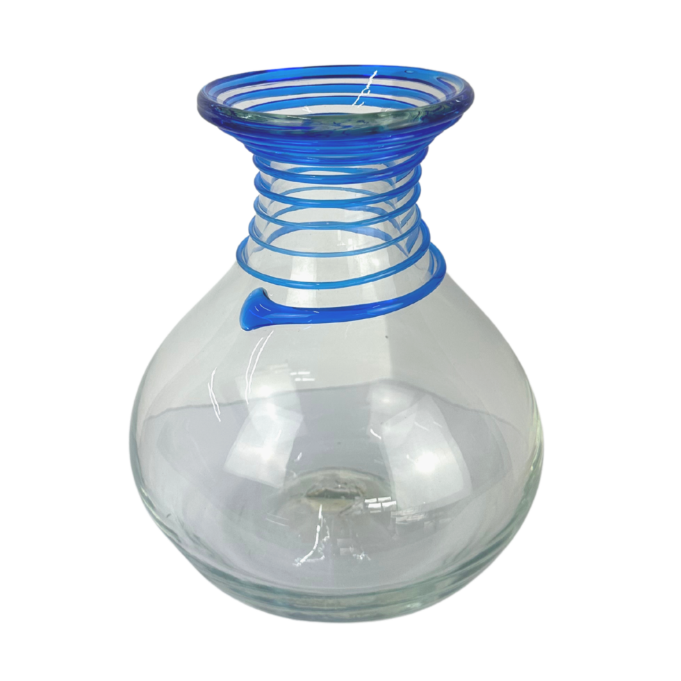 Blenko Blue Spiral Vase png