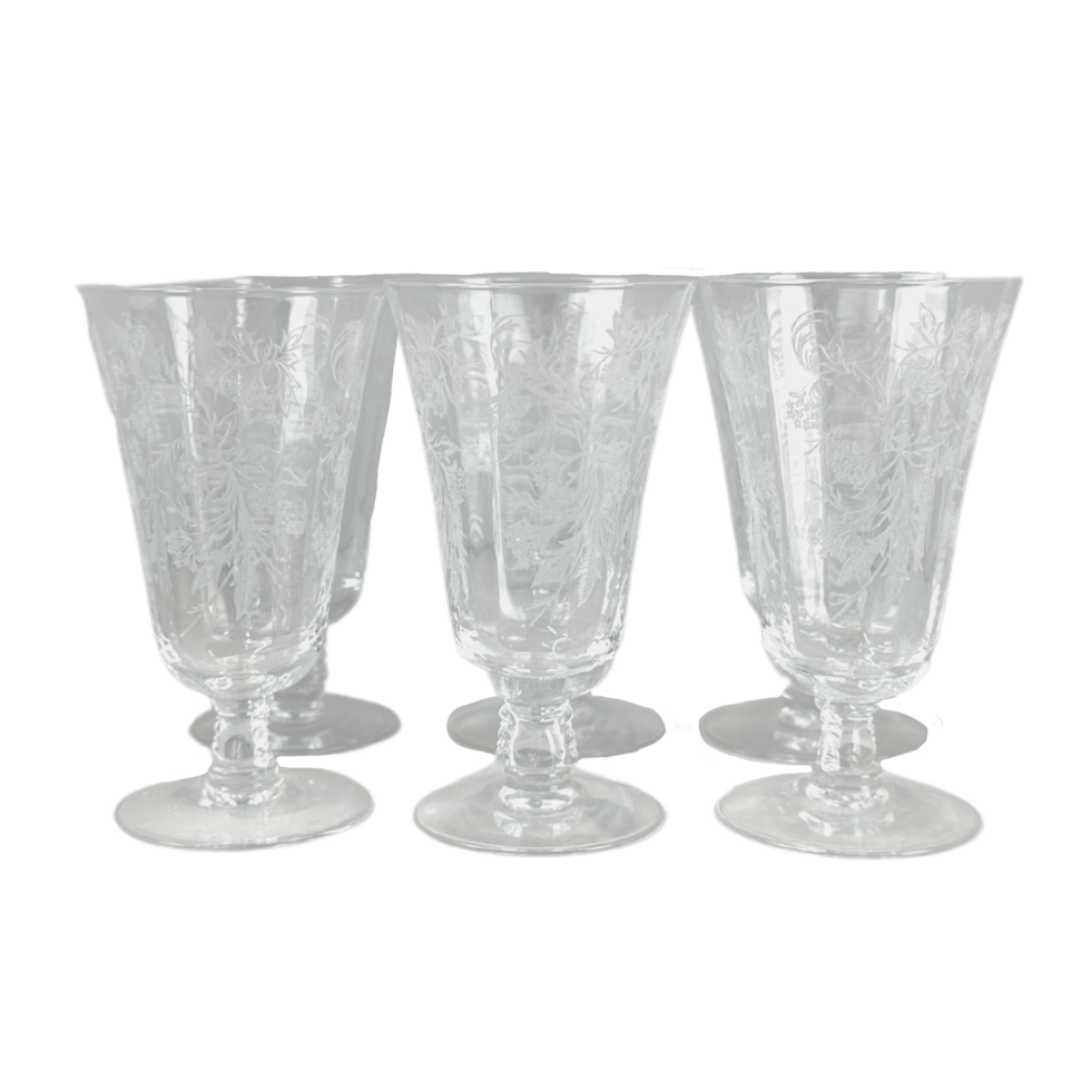Set of Six Fostoria Heather Glasses png