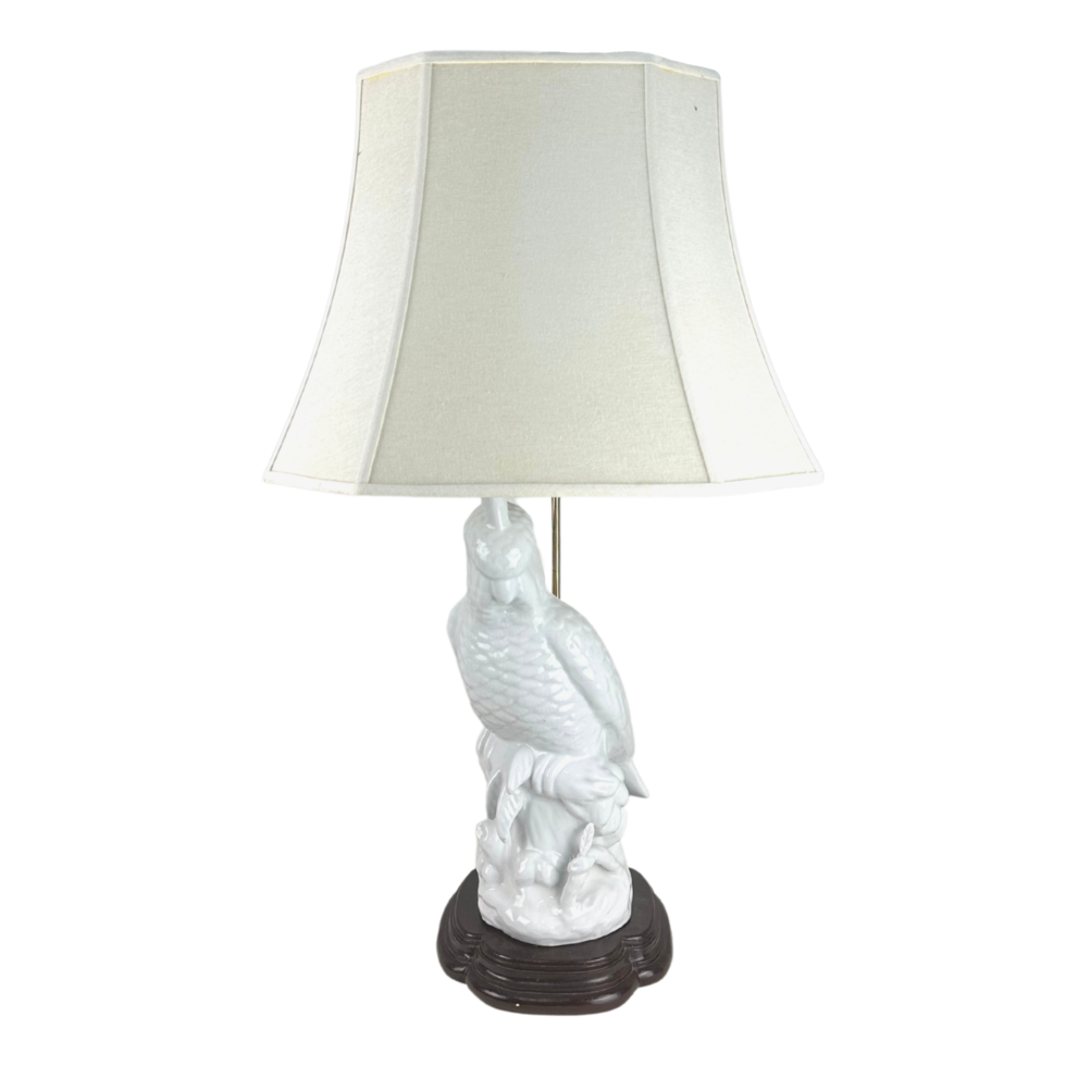 White Porcelain Cockatoo Lamp png