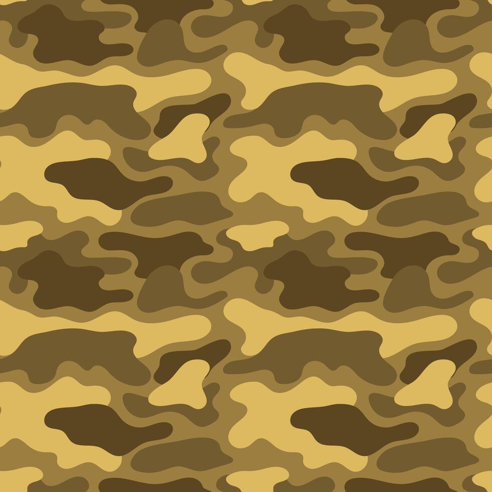 Camouflage Seamless Pattern Illustration. In brown and beige tones. This illustration is ideal for military, hunting, and fashion designs requiring a rugged, natural look. vector