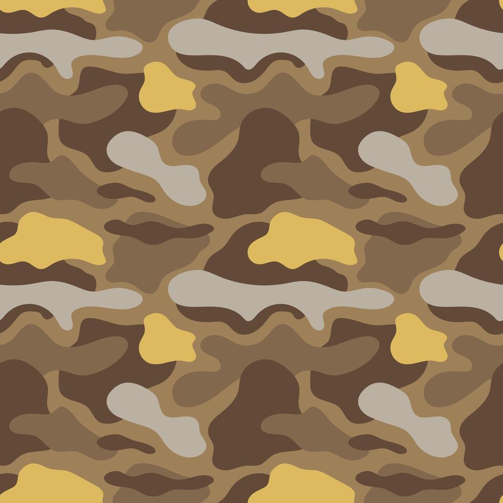 Camouflage Seamless Pattern in Earth Tones Illustration. illustration ideal for military themed designs or outdoor equipment backgrounds. vector