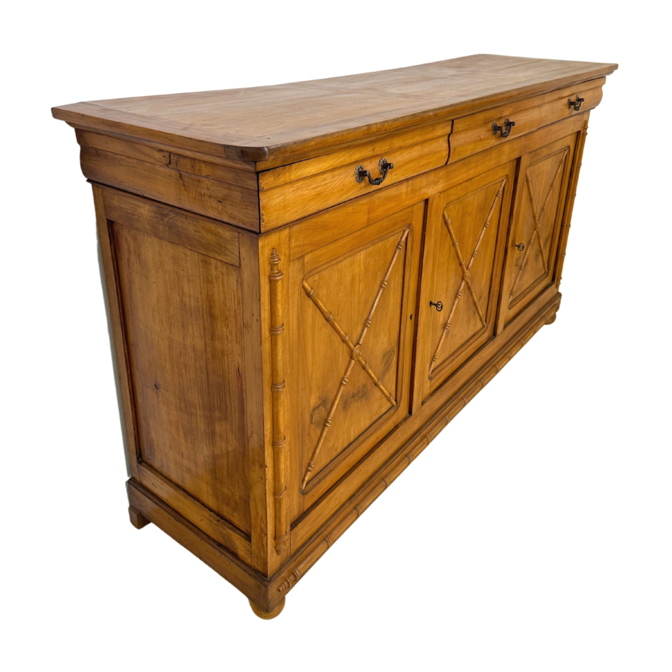 Louis Philippe Style Sideboard with Faux Bamboo Details Cabinet Left Side png