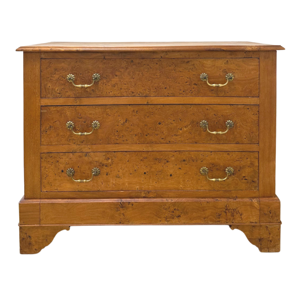 Burlwood Four Drawer Commode Front png