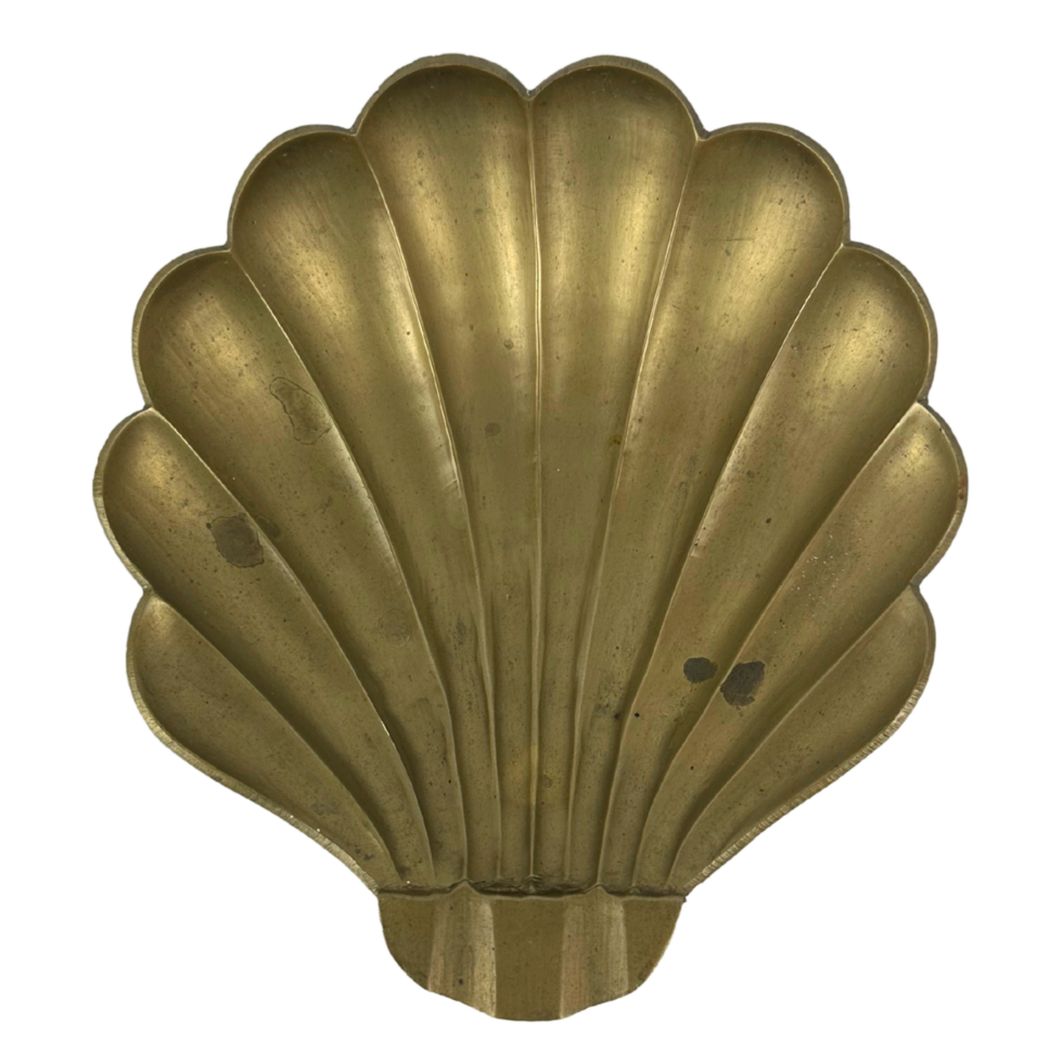 Old Brass Shell Dish Arial png