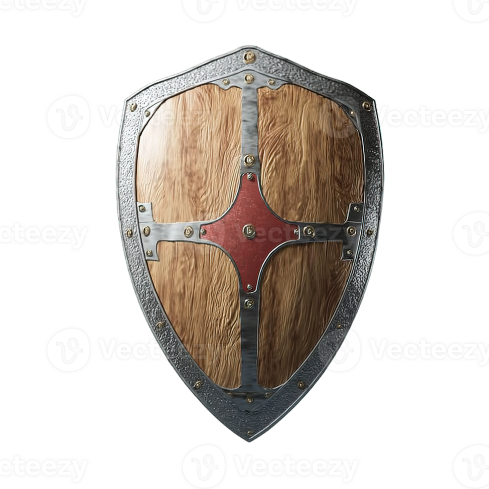 Ancient Medieval Knight Shield on Transparent Background png