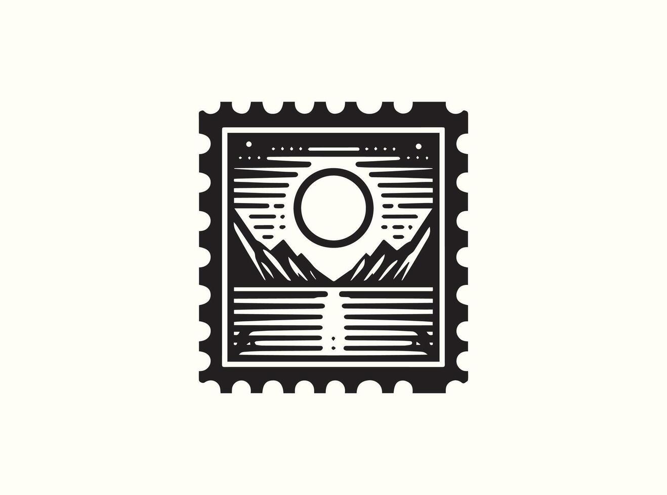Classic Stamp Silhouette in Black vector