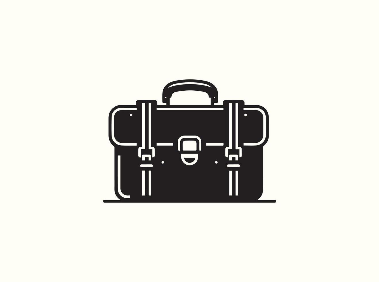Solid Silhouette of Traditional Work Briefcase vector