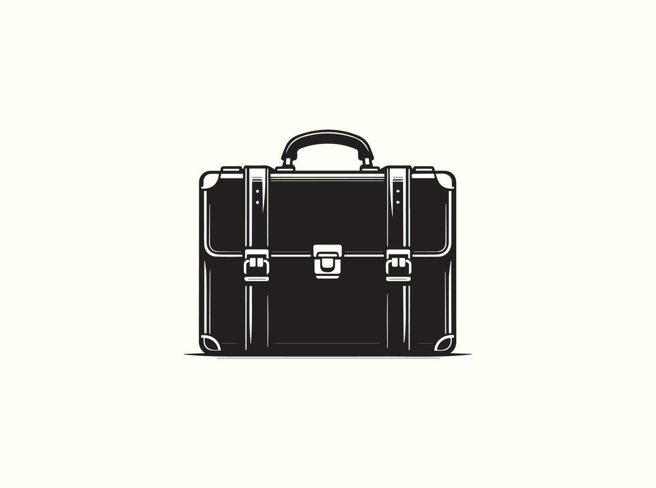 Briefcase Silhouette in Black vector