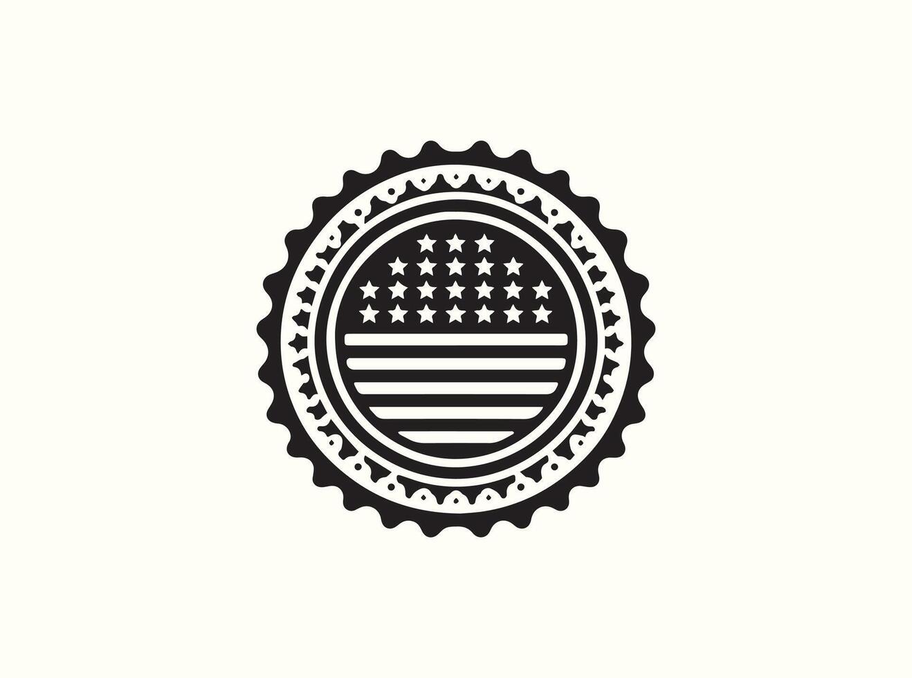 Solid Black Silhouette of Classic Postage Stamp vector